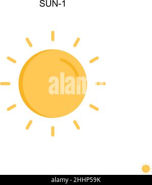 Sun-1 einfaches Vektor-Symbol.perfekte Farbe modernes Piktogramm auf bearbeitbaren Strich. Sun-1-Symbole für Ihr Geschäftsprojekt Stock Vektor