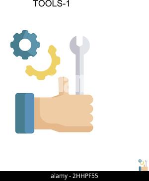 Tools-1 einfaches Vektor-Symbol.perfekte Farbe modernes Piktogramm auf bearbeitbarer Kontur. Tools-1-Symbole für Ihr Geschäftsprojekt Stock Vektor