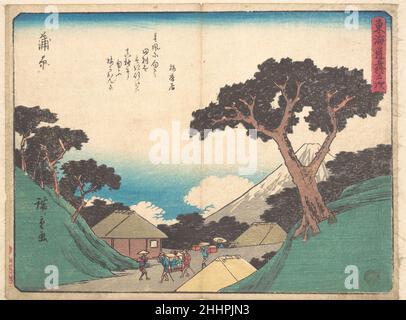 Kambara Ca. 1838 Utagawa Hiroshige Japanisch. Kambara. Utagawa Hiroshige (Japanisch, Tokio (Edo) 1797–1858 Tokio (Edo)). Japan. Ca. 1838. Holzschnitt; Tinte und Farbe auf Papier. Edo-Zeitraum (1615–1868). Ausdrucke Stockfoto