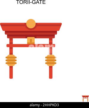 Torii-Gate einfaches Vektor-Symbol.perfekte Farbe modernes Piktogramm auf bearbeitbaren Strich. Torii-Gate-Symbole für Ihr Geschäftsprojekt Stock Vektor