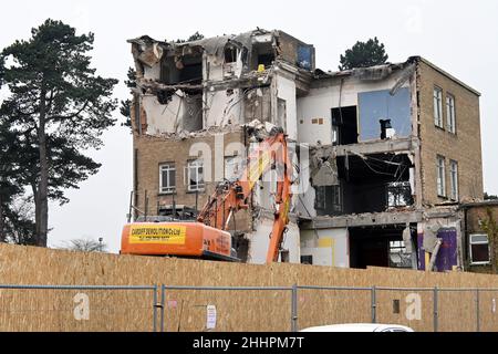 BBC Wales HQ Llandaff, Cardiff Demolition Stockfoto