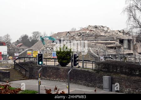 BBC Wales HQ Llandaff, Cardiff Demolition Stockfoto