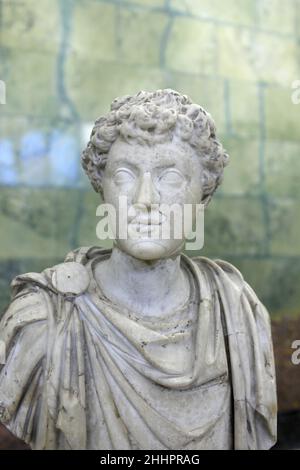 Porträt des jungen Marcus Aurelius, Marmor. Drittes Viertel des 2nd Jahrhunderts A.D. Stockfoto