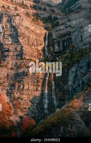 Bridal Veil Falls bei Sonnenuntergang Stockfoto