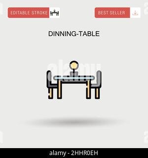 Einfaches Vektorsymbol für den Esstisch. Stock Vektor
