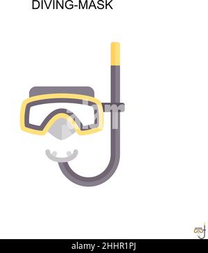 Diving-Maske einfaches Vektor-Symbol.perfekte Farbe modernes Piktogramm auf bearbeitbaren Strich. Diving-mask-Icons für Ihr Business-Projekt Stock Vektor