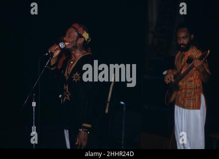 Jimmy Cliff spielt live im Ventura Theater, Ventura CA, 1988. juli. Bildnachweis sollte lauten: Andrea Donati Stockfoto