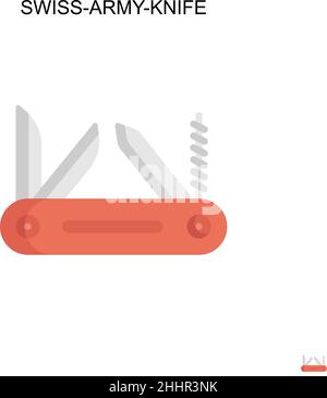 Swiss-Army-Messer einfaches Vektor-Symbol.perfekte Farbe modernes Piktogramm auf bearbeitbaren Strich. Swiss-Army-Messer-Icons für Ihr Business-Projekt Stock Vektor