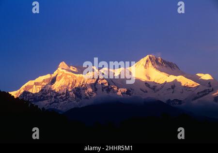 Annapurna Range bei Sunrise, Nepal Stockfoto
