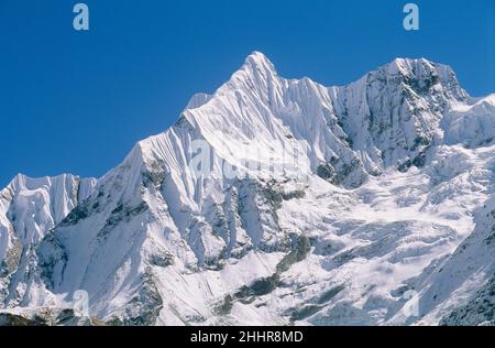 Annapurna Mountains vom Annapurna Base Camp, Annapurna Sanctuary, Nepal Stockfoto