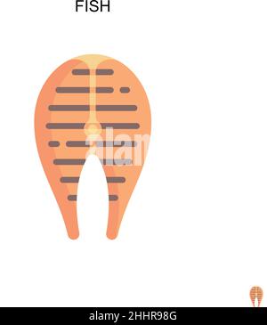 Fisch einfaches Vektor-Symbol.perfekte Farbe modernes Piktogramm auf editierbare Kontur. Fischsymbole für Ihr Geschäftsprojekt Stock Vektor