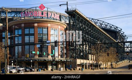 Seattle - 22. Januar 2022; das T-Mobile Baseballstadion in Seattle ist die Heimat des Sportteams Mariners Stockfoto