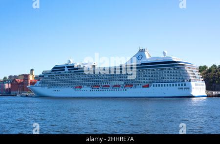 Das Schiff Marina dockte im Stockholmer Hafen an Stockfoto