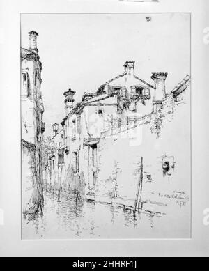 Rio della Calcina, Venedig 1883 Andrew Fisher Bunner. Rio della Calcina, Venedig. Andrew Fisher Bunner (1841–1897). Amerikanisch. 1883. Schwarze Tinte und Graphitspuren auf off-white wove paper Stockfoto