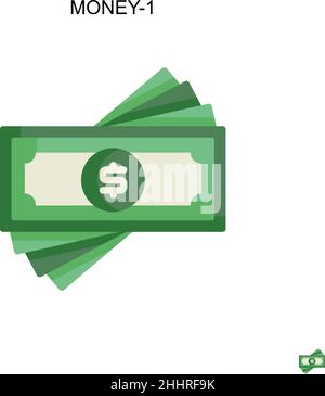 Geld-1 einfaches Vektor-Symbol.perfekte Farbe modernes Piktogramm auf bearbeitbaren Strich. Money-1-Symbole für Ihr Geschäftsprojekt Stock Vektor