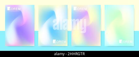 Set von abstrakten weichen rosa und hellblauen Wellen Linien Hintergrund. Modernes, farbenfrohes Gradienten-Kunstkonzept. Sie können für Anzeige, Poster, Vorlage, Banner verwenden Stock Vektor