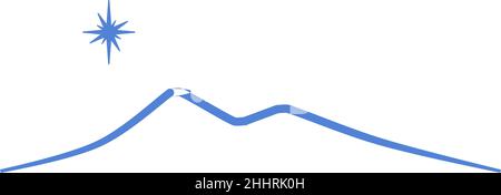 Stern auf hügeliger Horizonlinie Stock Vektor