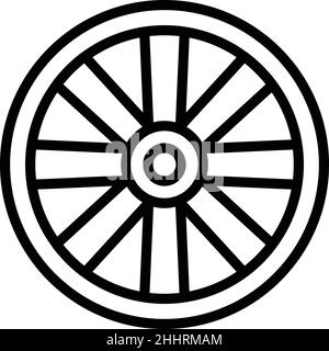 Auto Aluminium Rad Symbol Umriss Vektor. Felgenreifen. Chrom-jdm Stock Vektor