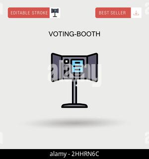 Einfaches Vektorsymbol für die Abstimmungskabine. Stock Vektor