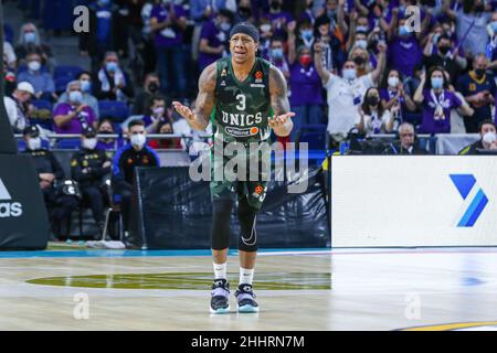 Madrid, Spanien. 25th Januar 2022. 25th. Januar 2022; Wizink Center; Madrid, Spanien; Turkish Airlines Euroleague Basketball; Spanien, Real Madrid gegen Unics Kazan; Isaiah Canaan (Unics) Credit: CORDON PRESS/Alamy Live News Stockfoto