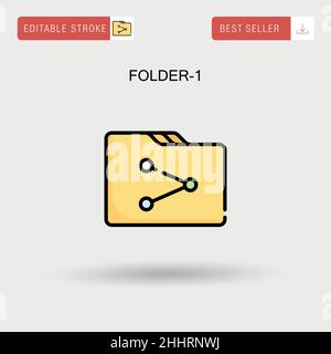 Folder-1 einfaches Vektorsymbol. Stock Vektor