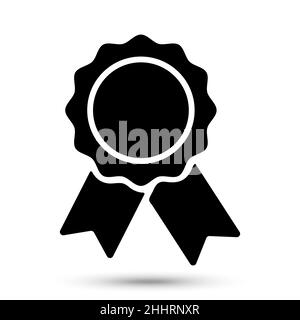 Abzeichen mit Schleife Symbol. Award-Ikone in trendiger Flat-Optik. Symbol für Ihr Website-Design, Logo, App, UI. Vektorgrafik, EPS10 Stock Vektor