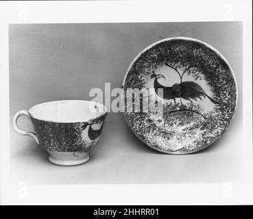 Cup 1800–1830 Britisch. Becher. Britisch. 1800–1830. Steingut, Spatterware. Möglicherweise hergestellt in Staffordshire, England Stockfoto