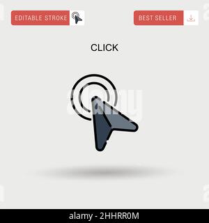 Klicken Sie auf das einfache Vektorsymbol. Stock Vektor