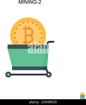 Mining-2 einfaches Vektor-Symbol.perfekte Farbe modernes Piktogramm auf bearbeitbaren Strich. Mining-2-Symbole für Ihr Geschäftsprojekt Stock Vektor