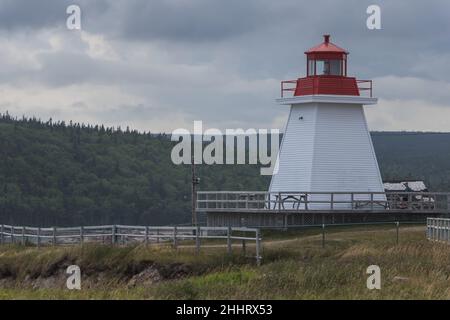 Neil's Harbor Lighthouse, Cape Breton Island, Nova Scotia Stockfoto