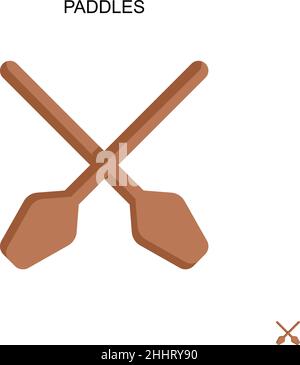 Paddles einfaches Vektor-Symbol.perfekte Farbe modernes Piktogramm auf bearbeitbaren Strich. Paddles-Symbole für Ihr Geschäftsprojekt Stock Vektor