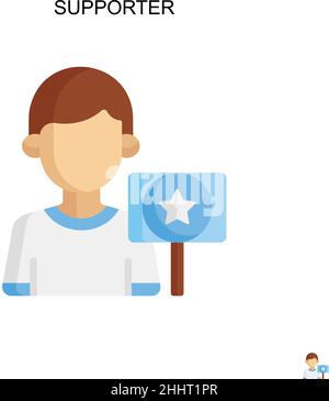 Unterstützer einfaches Vektor-Symbol.perfekte Farbe modernes Piktogramm auf bearbeitbare Kontur. Supporter-Symbole für Ihr Geschäftsprojekt Stock Vektor