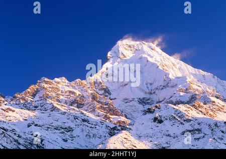 Annapurna habe ich mir vom Annapurna Base Camp, Nepal, angesehen Stockfoto