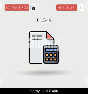 File-16 einfaches Vektorsymbol. Stock Vektor