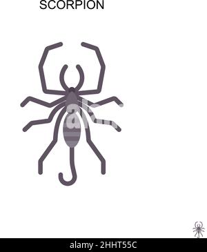 Scorpion einfaches Vektor-Symbol.perfekte Farbe modernes Piktogramm auf bearbeitbare Kontur. Scorpion-Symbole für Ihr Geschäftsprojekt Stock Vektor