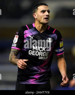 Oliver Norburn von Peterborough United während des Sky Bet Championship-Spiels in St. Andrew's, Birmingham. Bilddatum: Dienstag, 25. Januar 2022. Stockfoto