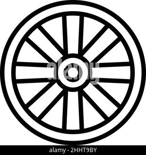 Auto Aluminium Rad Symbol Umriss Vektor. Felgenreifen. Chrom-jdm Stock Vektor