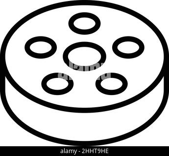Symbolumrissvektor für das Aluminiumrad. Autoreifen. Seitenmetall Stock Vektor