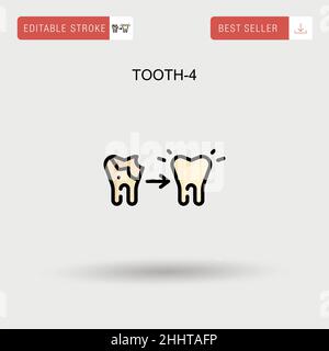 Einfaches Vektor-Symbol für Zahn-4. Stock Vektor