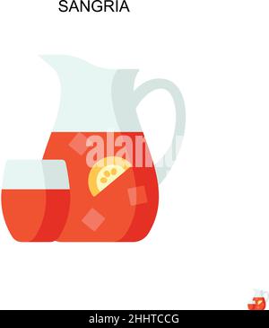 Sangria einfaches Vektor-Symbol.perfekte Farbe modernes Piktogramm auf bearbeitbaren Strich. Sangria-Symbole für Ihr Geschäftsprojekt Stock Vektor