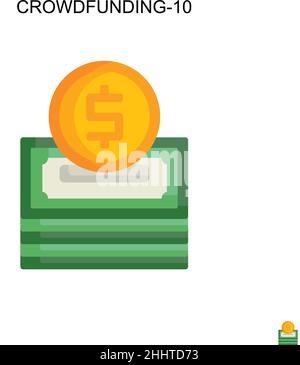 Crowdfunding-10 einfaches Vektor-Symbol.perfekte Farbe modernes Piktogramm auf bearbeitbaren Strich. Crowdfunding-10 Icons für Ihr Business-Projekt Stock Vektor