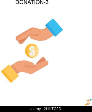 Donation-3 einfaches Vektor-Symbol.perfekte Farbe modernes Piktogramm auf bearbeitbaren Strich. Spende-3 Icons für Ihr Business-Projekt Stock Vektor