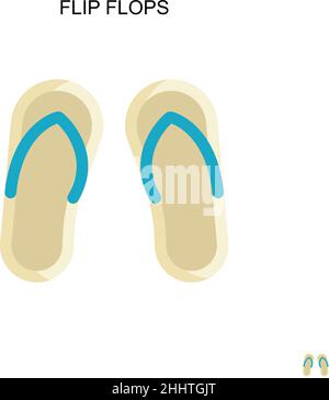 Flipflops einfaches Vektor-Symbol.perfekte Farbe modernes Piktogramm auf editierbare Kontur. Flip-Flops-Symbole für Ihr Geschäftsprojekt Stock Vektor