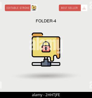 Folder-4 einfaches Vektorsymbol. Stock Vektor