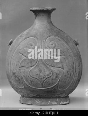 Pilgrim Flasche China. Pilgerflasche. China. Töpferei. Tang-Dynastie (618–907). Keramik Stockfoto