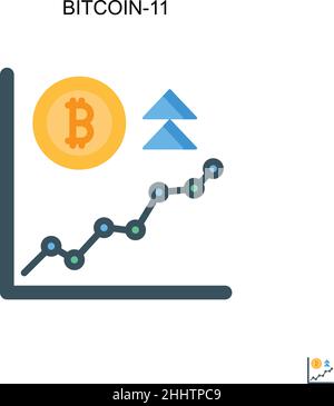 Bitcoin-11 einfaches Vektor-Symbol.perfekte Farbe modernes Piktogramm auf bearbeitbaren Strich. Bitcoin-11-Symbole für Ihr Geschäftsprojekt Stock Vektor