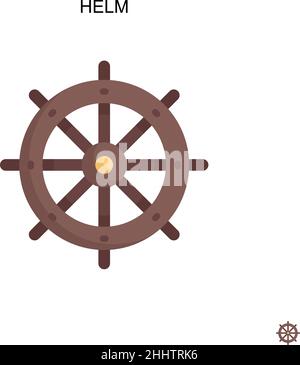 Helm einfaches Vektor-Symbol.perfekte Farbe modernes Piktogramm auf editierbare Kontur. Rudersymbole für Ihr Geschäftsprojekt Stock Vektor