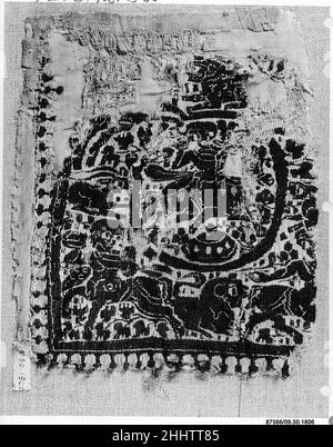 Textile Fragment 4th–5th Jahrhundert. Textilfragment. 4th–5th Jahrhundert. Leinen, Wolle, Webteppiche. Ägypten zugeschrieben. Textilien Stockfoto