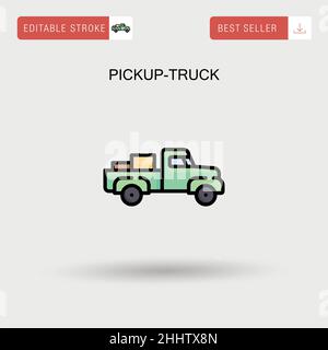 Einfaches Vektorsymbol für Pickup-Truck. Stock Vektor