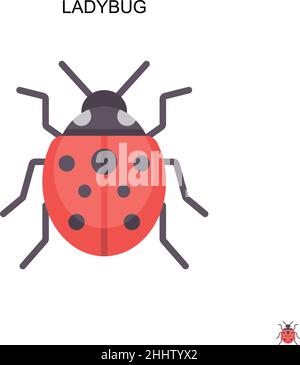 Ladybug einfaches Vektor-Symbol.perfekte Farbe modernes Piktogramm auf bearbeitbaren Strich. Ladybug-Symbole für Ihr Geschäftsprojekt Stock Vektor